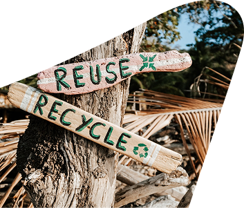Signs reading Recycle and Reuse